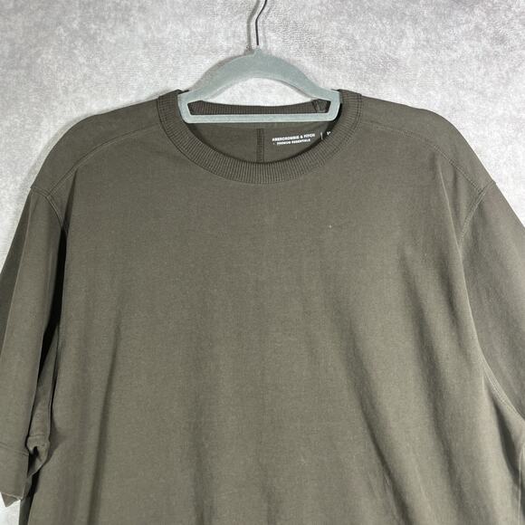 Abercrombie &‎ Fitch Shirt Mens Medium Brown Premium Essentials Oversized Tee - Picture 2 of 10